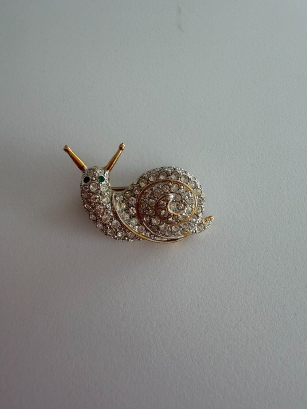 CAROLEE Gold Tone Rhinestone Snail Pin Brooch